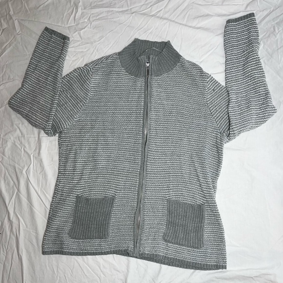 Karen Scott Grey Zip Sweater Women’s Extra Large - Picture 4 of 6